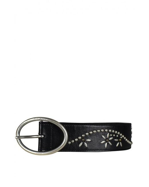 Saint Laurent Black Nietengürtel