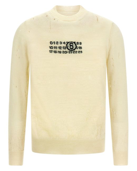 MM6 by Maison Martin Margiela Numeric Signature' Sweater in Natural für Herren