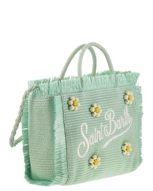 Colette Straw Effect Bags con logotipo bordado Mc2 Saint Barth de color Blue