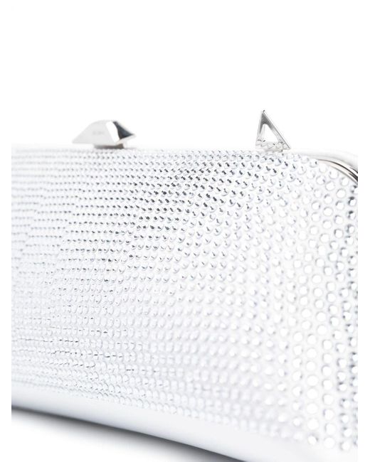 The Attico Clutch Verfraaid Met Kristallen in het White