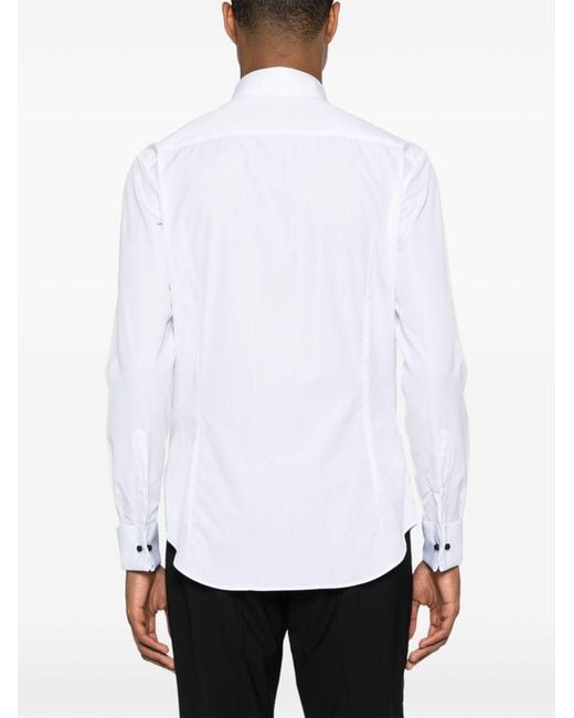 Giorgio Armani White Cotton Smoking Shirt for men