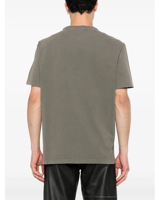Golden Goose Deluxe Brand Gray Golden M's Regular T Shirt Distressed Cotton Jersey With Logo for men