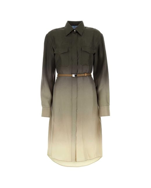 Prada Multicolor Twill Shirt Dress