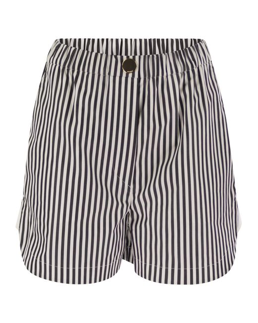 Sportmax Black Muscari Cotton Sports Shorts
