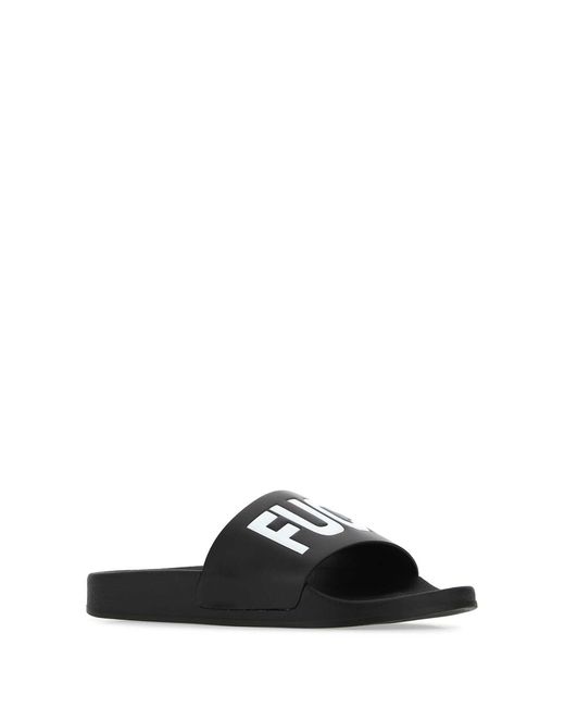 VTMNTS Black Rubber Slippers for men