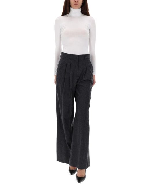 PT Torino Black Wool-Cashmere Trousers