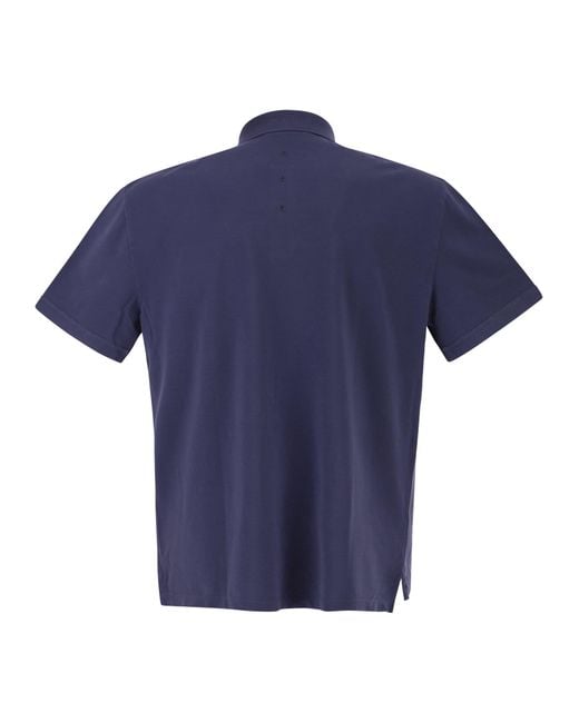 Premiata Blue Polo Shirt With A Logo On The Chest