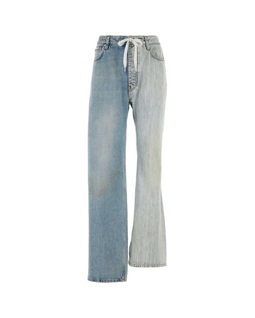 Balenciaga Blue Two-tone Denim Fifty-fifty Jeans