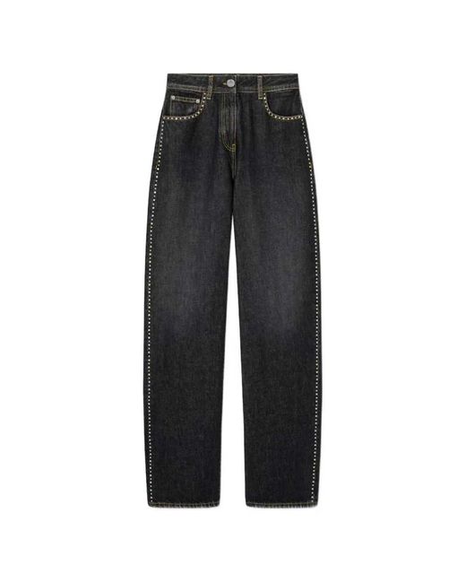 Versace High Waist Denim Broek Met Studs in het Black