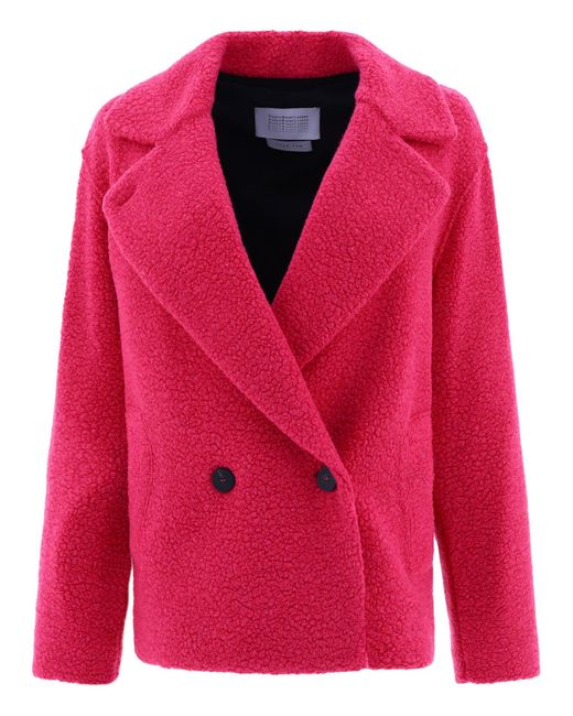 Harris Wharf London Pink Bouclè Coat