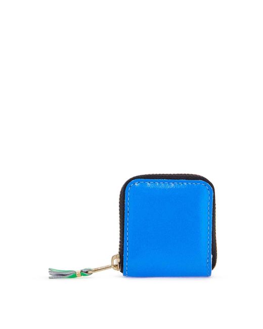 Comme des Garçons Blue Comme des Garcons Brieftasche Super Fluo Hellblaues Ziegenleder Unisex Brieftasche