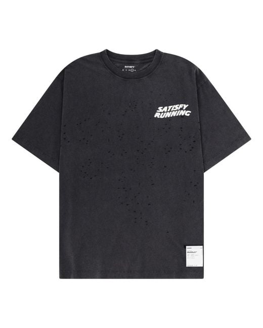 Satisfy Black T Shirt Con Logo