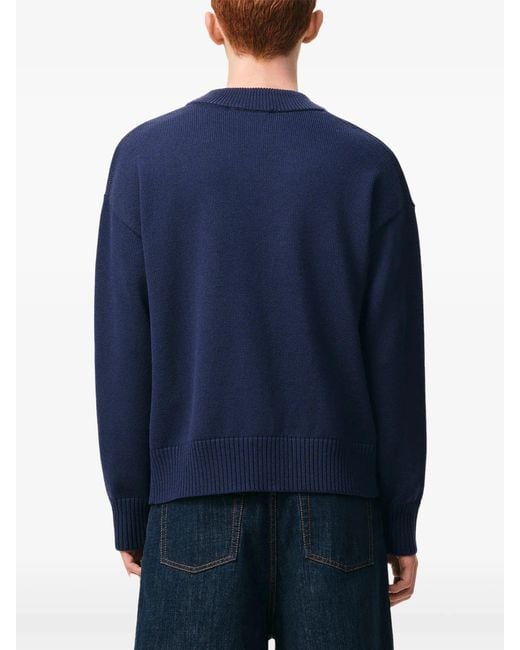 AMI Blue Wool Ami De Coeur Cardigan