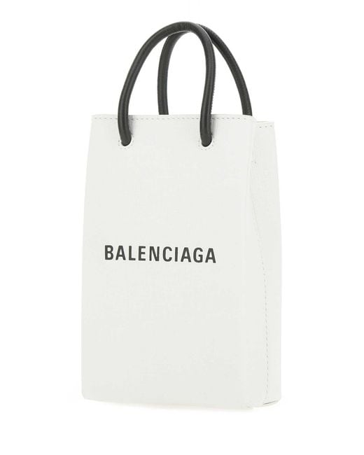 Balenciaga White Leather Phone Case for men