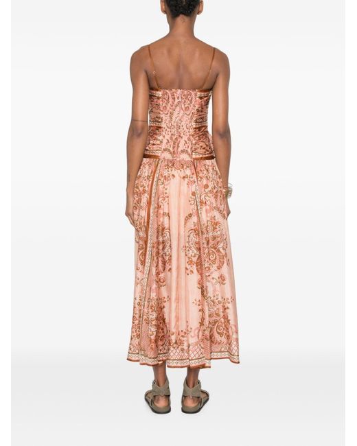 Zimmermann Pink Aster Silk Long Dress