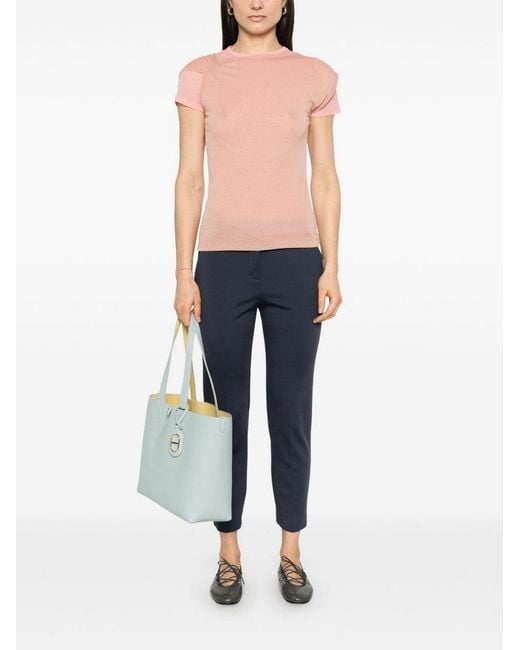 Pinko Blue Tailored Trousers With Smooth Texture