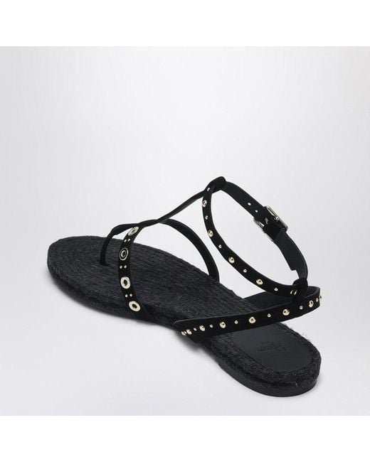 Castaner Black Low-Heeled Pati With Studs