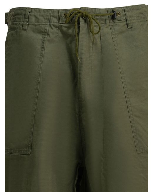 Needles Green Fatigue Cotton Parachute Pants