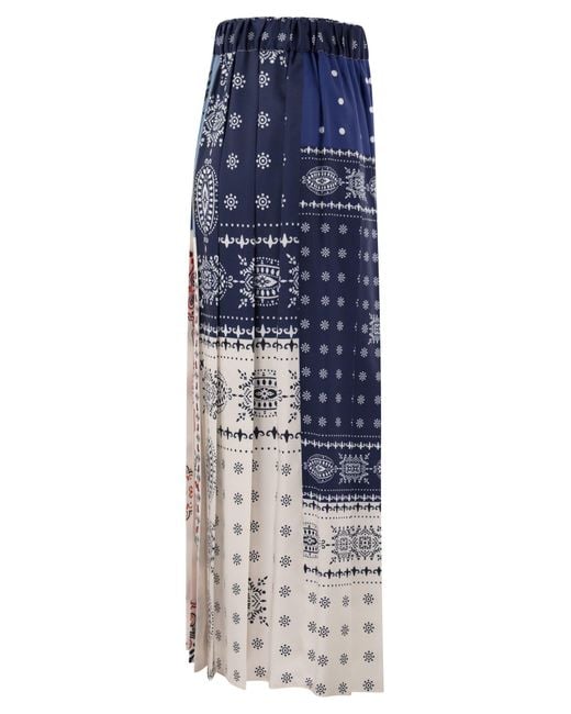 スカート Weekend Max Mara LUNA - Printed twill skirt Printed twill skirt, navy | Weekend Max Mara
