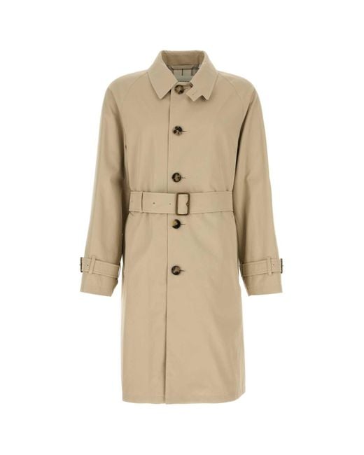Burberry Natural Capuccino Gabardine Trench Coat for men