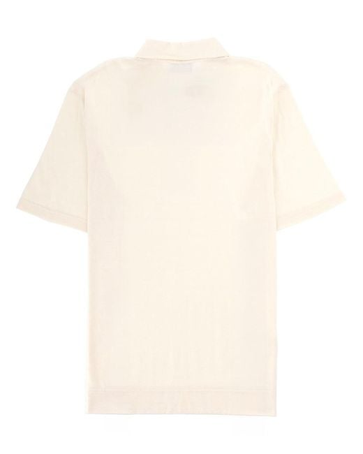 Lardini White Buttoned Polo Shirt for men