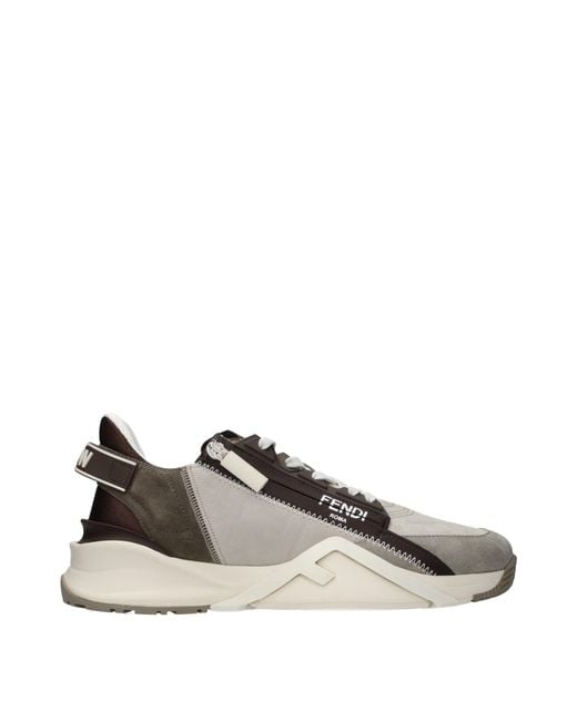 Fendi Gray Sneakers Flow Fabric for men