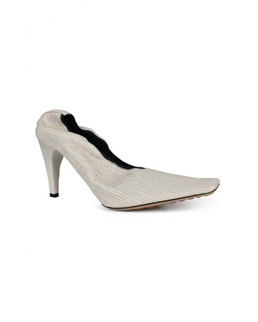 Bottega Veneta White Crunch Pumps
