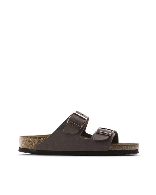 Birkenstock Ciabatta Arizona Birko Flor Nubuck Mocha Calzata S in het Brown