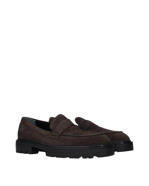 Hogan Black Loafers H673 Suede