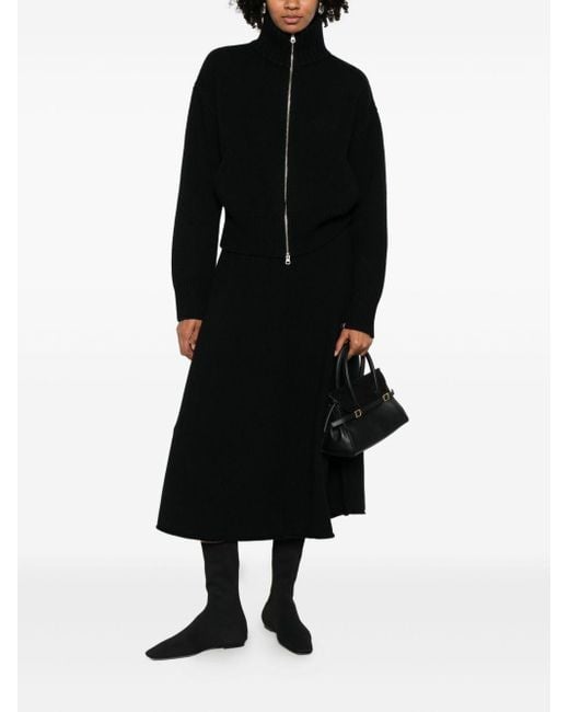 Extreme Cashmere Black Cashmere Zipped Cardigan
