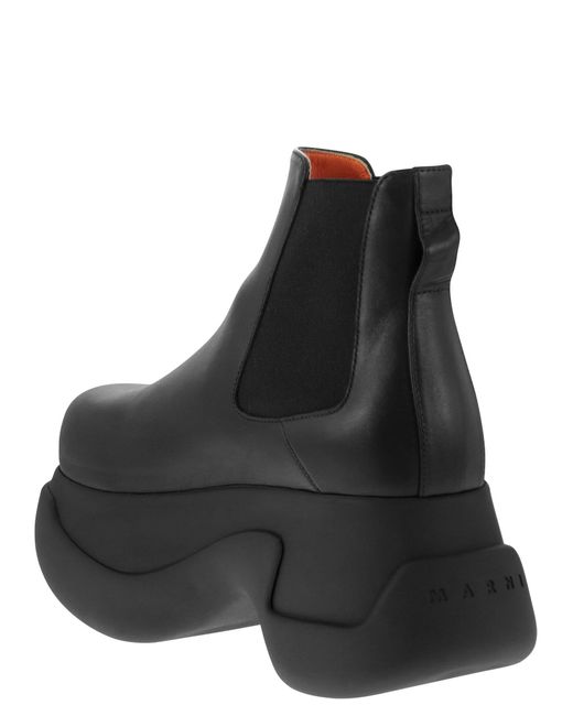Marni Black Leather Chelsea Boot