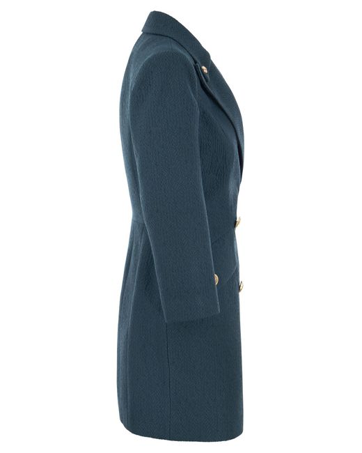 Robe Manteau in tessuto strutturato di Elisabetta Franchi in Blue