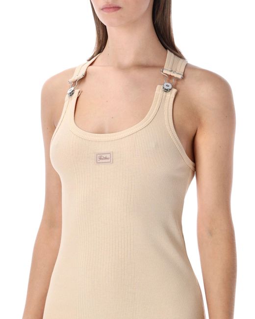 Jean Paul Gaultier Natural Ribbed Short Dress