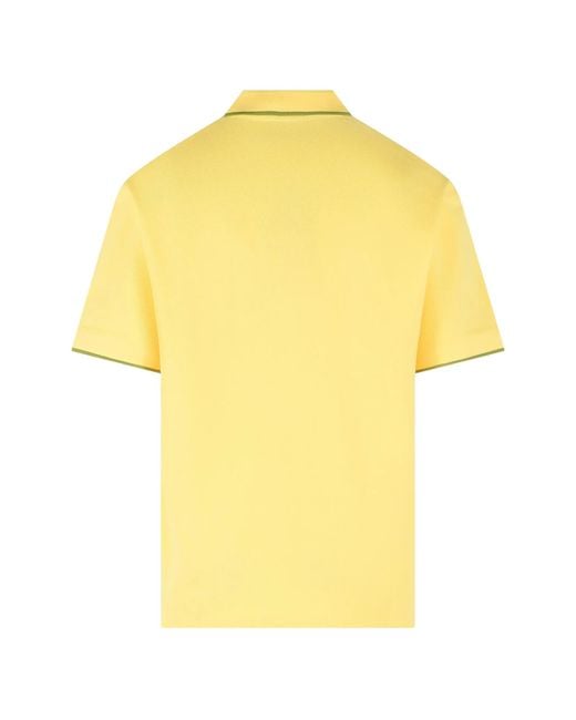 Drole de Monsieur Yellow Polo Piqué Slogan Rose