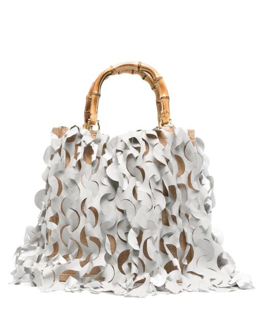La Milanesa White Oceano mittlere Handtasche