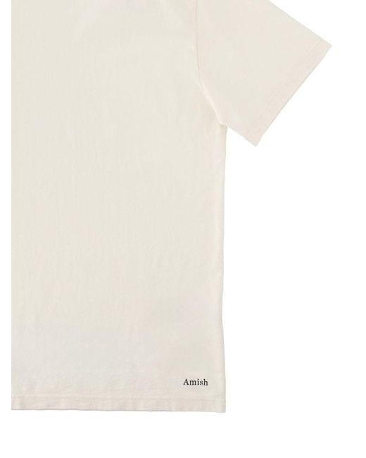 AMISH White Tshirt Con Micro Logo