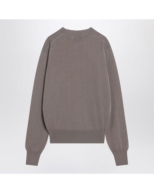 AMI Gray Ash-Coloured De Coeur Sweater for men