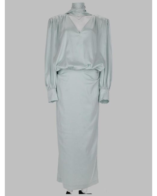 ROTATE BIRGER CHRISTENSEN Gray Recycled Polyester Midi Suit Dress