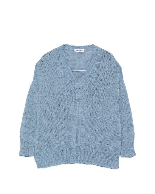 Base London Blue Cotton Blend Sweater