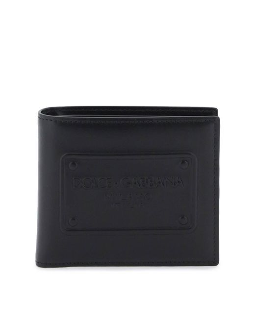 Dolce & Gabbana Leather Bi Fold Wallet in het Black voor heren