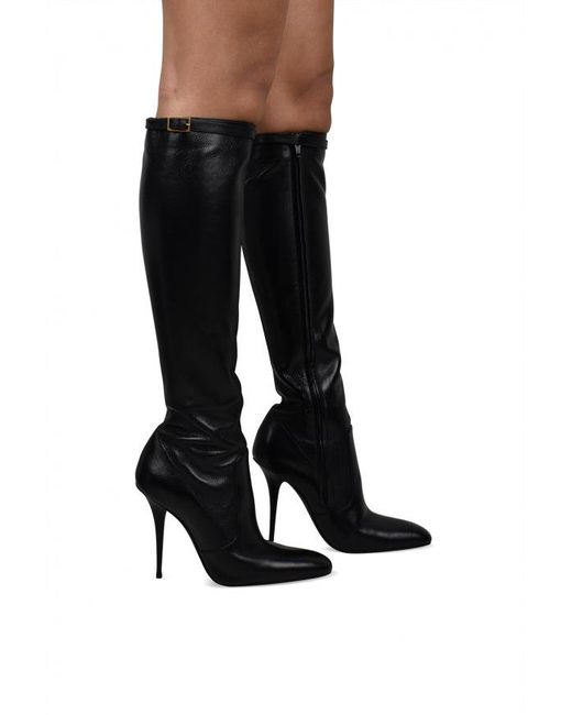 Saint Laurent Black Tess Boots