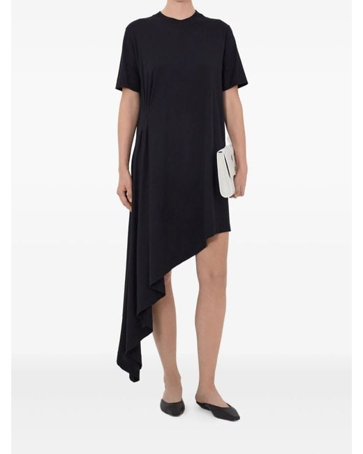 Loulou de Saison Black Igari Asymmetric Pleated Dress