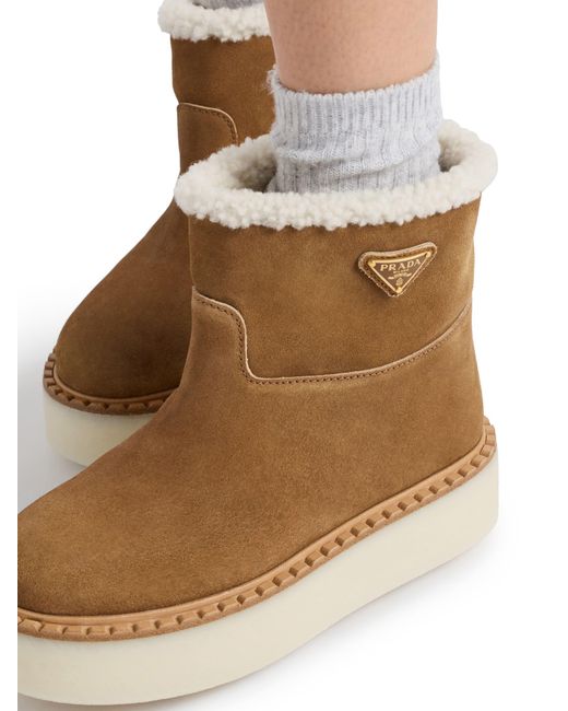 Prada Wildlederstiefeletten in Brown für Herren