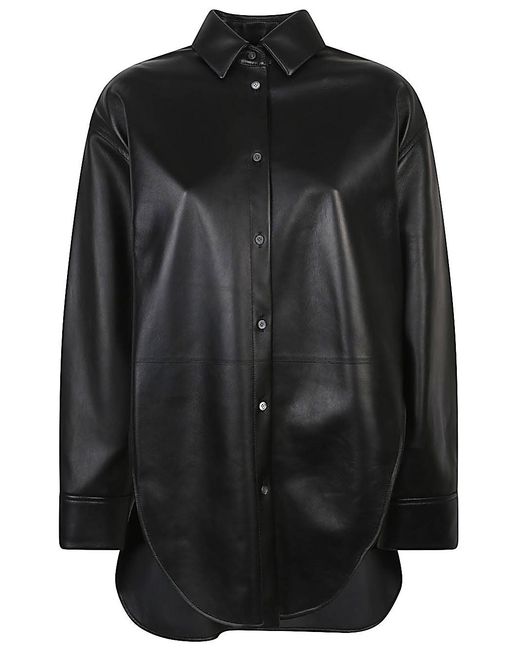 Loewe Gray Leather Shirt