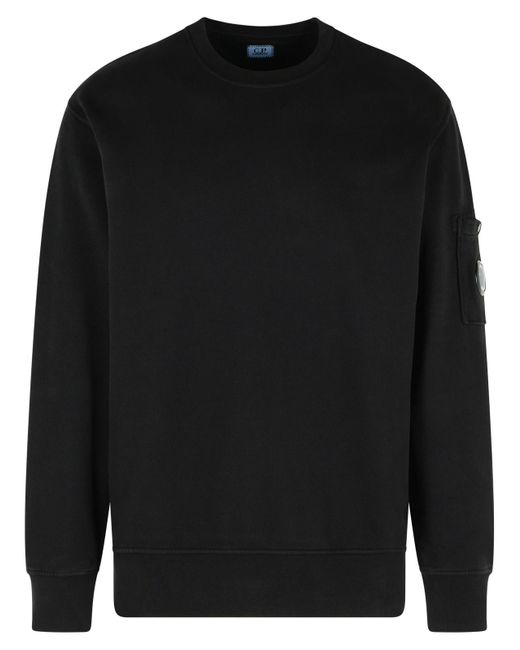 C P Company Black Brushed' Cotton Sweatshirt for men