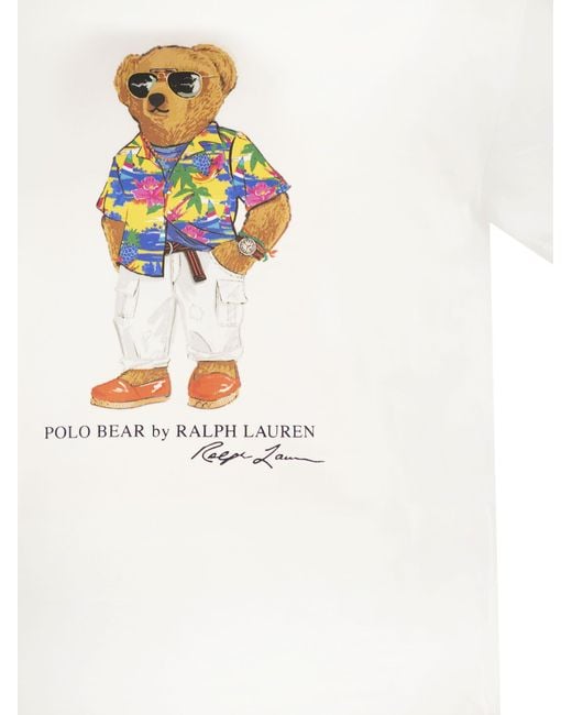 Polo Ralph Lauren Polo Bear Jersey Classic Fit T -shirt in het White voor heren