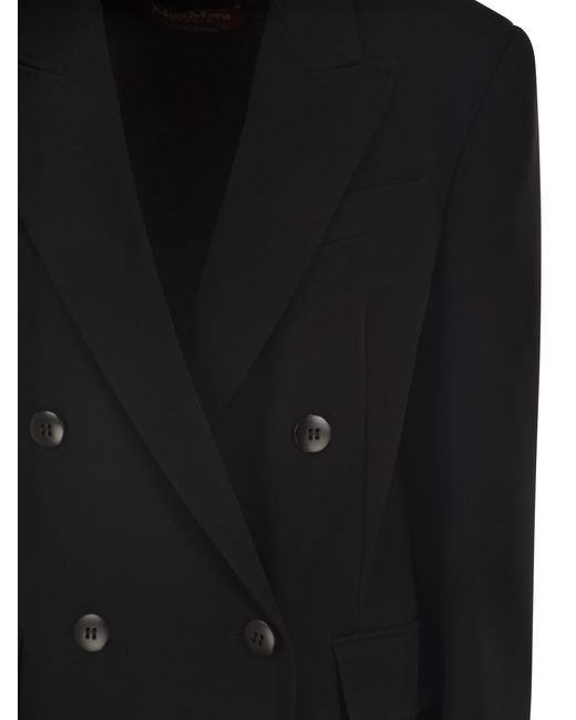 Max Mara Black Mstbaobab – Double Breasted Triacetate And Polyester Blazer