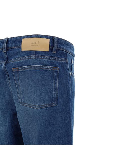 AMI Taps Toelopende Fit Jeans in het Blue voor heren