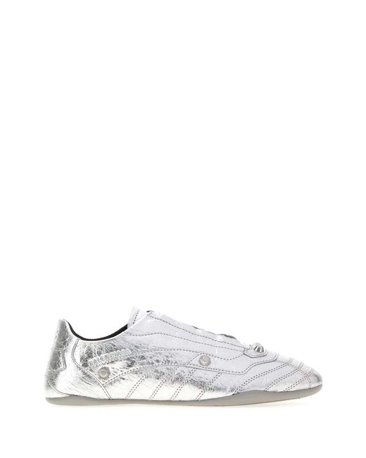Balenciaga White Leather City Sneakers