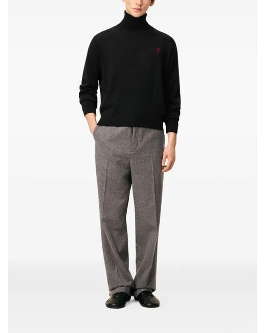 AMI Black Pull Col Roule De Coeur for men